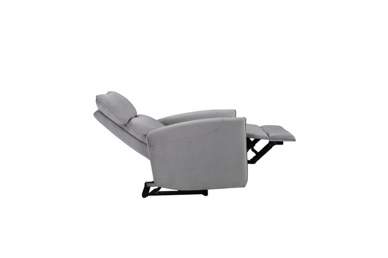 Liggestol Pineto Grå, Velour/Metal/Træ - Grå, Velour/Metal/Træ - Møbler - Stole & lænestole - Lænestole - Recliner lænestol