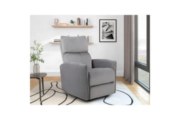 Liggestol Pineto Grå, Velour/Metal/Træ - Grå, Velour/Metal/Træ - Møbler - Stole & lænestole - Lænestole - Recliner lænestol