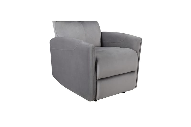 Liggestol Pineto Grå, Velour/Metal/Træ - Grå, Velour/Metal/Træ - Møbler - Stole & lænestole - Lænestole - Recliner lænestol