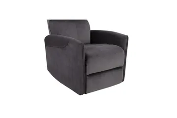 Liggestol Pineto Antracit, Velour/Metal/Træ - Antracit, Velour/Metal/Træ - Møbler - Stole & lænestole - Lænestole - Recliner lænestol