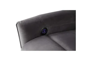 Liggestol Pineto Antracit, Velour/Metal/Træ - Antracit, Velour/Metal/Træ - Møbler - Stole & lænestole - Lænestole - Recliner lænestol