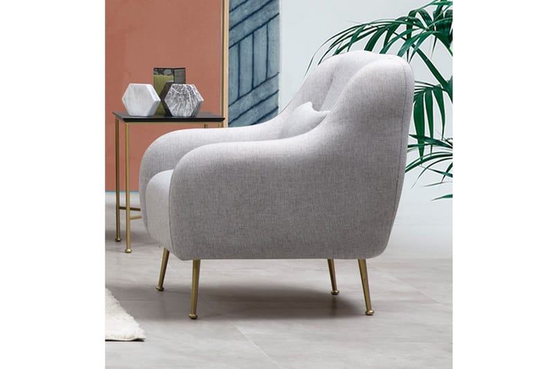 Makiylah Lænestol med Armlæn - Grå - Møbler - Stole & lænestole - Lænestole