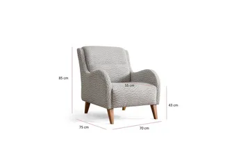 Mami Öronlappsfåtölj - Creme/Blå - Møbler - Stole & lænestole - Lænestole - Øreklapstol