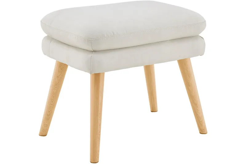 Marilee Loungelænestol med Fodskammel, Stof/Cremehvid