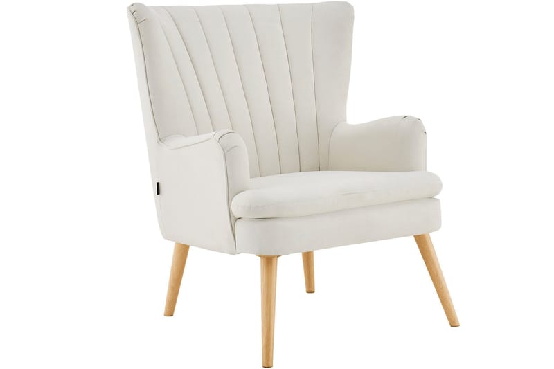 Marilee Loungelænestol med Fodskammel - Stof/Cremehvid - Møbler - Stole & lænestole - Lænestole