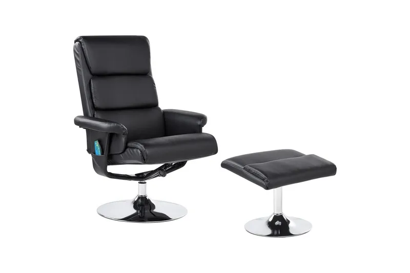 Massagefåtölj Svart, Silver