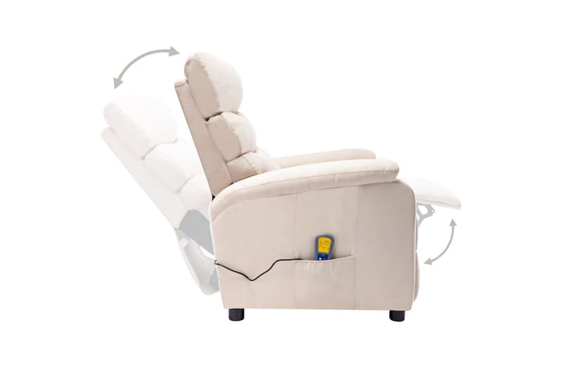 elektrisk massagestol stof cremefarvet - Creme - Møbler - Stole & lænestole - Lænestole - Massagestol