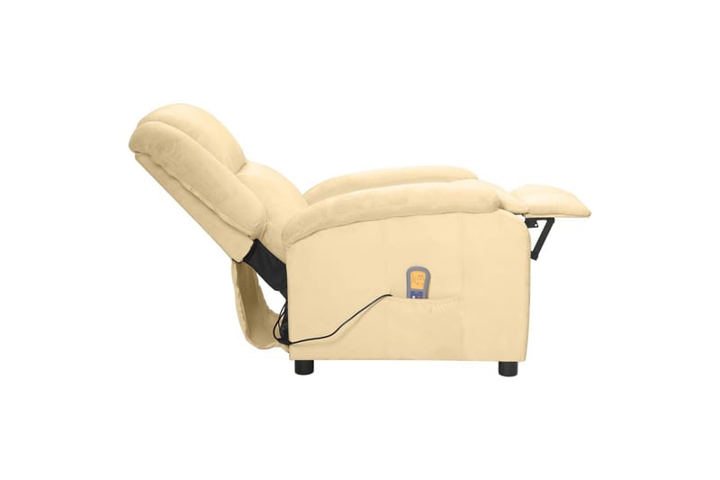 massagestol fløjl cremefarvet - Creme - Møbler - Stole & lænestole - Lænestole - Massagestol