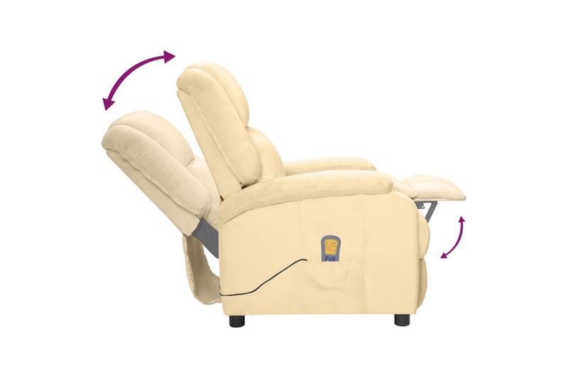 massagestol fløjl cremefarvet - Creme - Møbler - Stole & lænestole - Lænestole - Massagestol