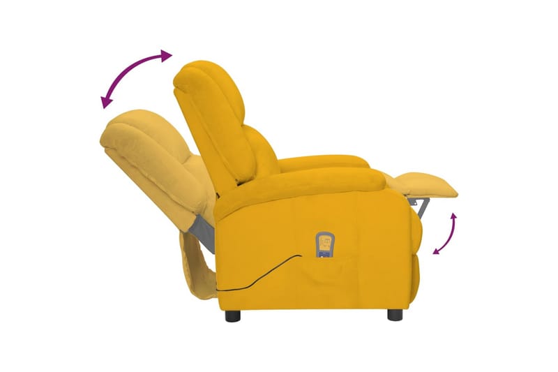 massagestol fløjl gul - Gul - Møbler - Stole & lænestole - Lænestole - Massagestol