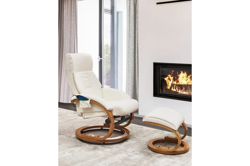 Massagestol Force - Hvid, lyst træ - Møbler - Stole & lænestole - Lænestole - Massagestol