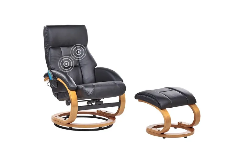 Massagestol Force, Sort, lyst træ