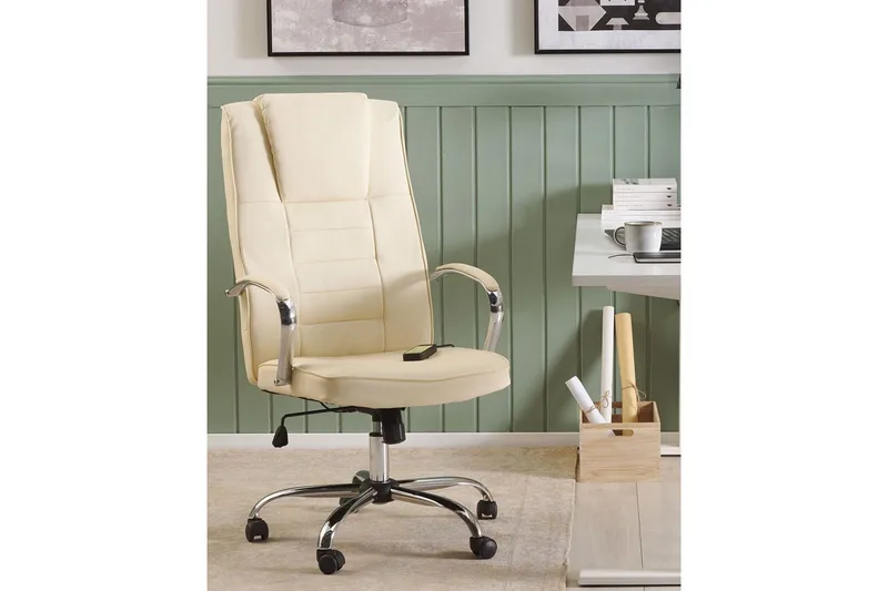 Massagestol Grandeur Beige/Sølv - Beige/Sølv - Møbler - Stole & lænestole - Lænestole - Massagestol