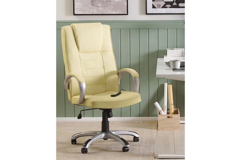 Massagestol Grandeur II Beige/Sølv - Beige/Sølv - Møbler - Stole & lænestole - Lænestole - Massagestol