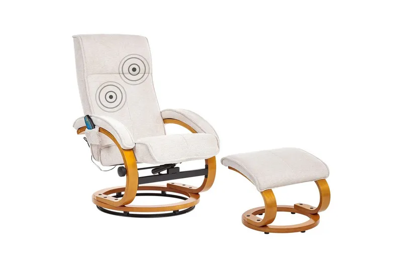 Massagestol Hero, Lys beige, lyst træ