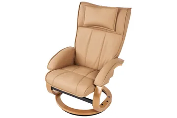 Massagestol Majestic - Brunt, lyst træ - Møbler - Stole & lænestole - Lænestole - Læderstol