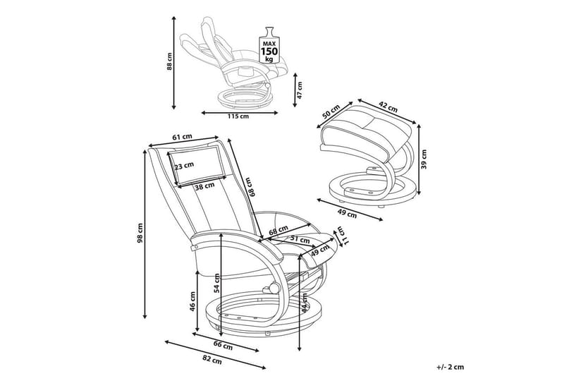 Massagestol Majestic - Brunt, lyst træ - Møbler - Stole & lænestole - Lænestole - Massagestol