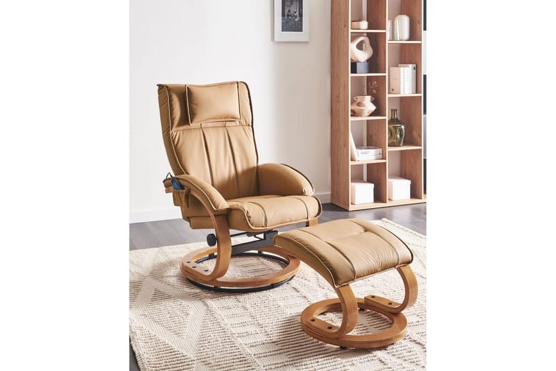 Massagestol Majestic - Brunt, lyst træ - Møbler - Stole & lænestole - Lænestole - Massagestol