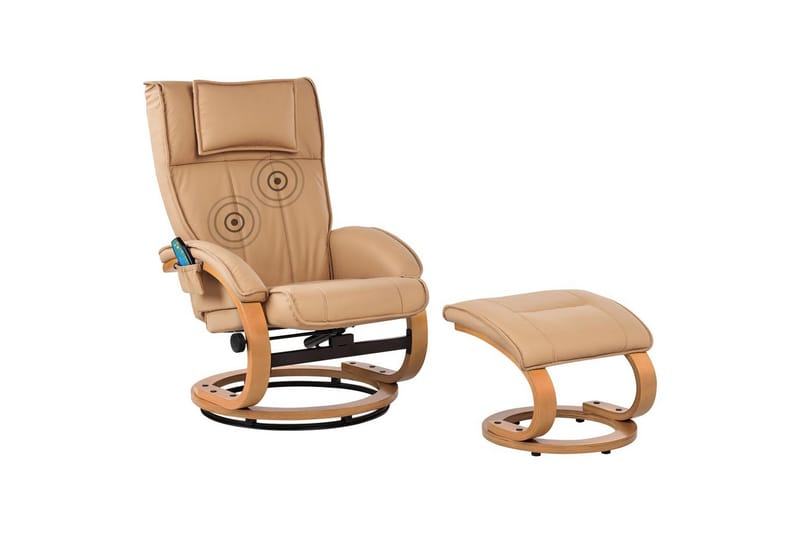 Massagestol Majestic, Brunt, lyst træ