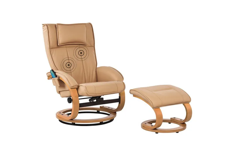 Massagestol Majestic - Brunt, lyst træ - Møbler - Stole & lænestole - Lænestole - Massagestol