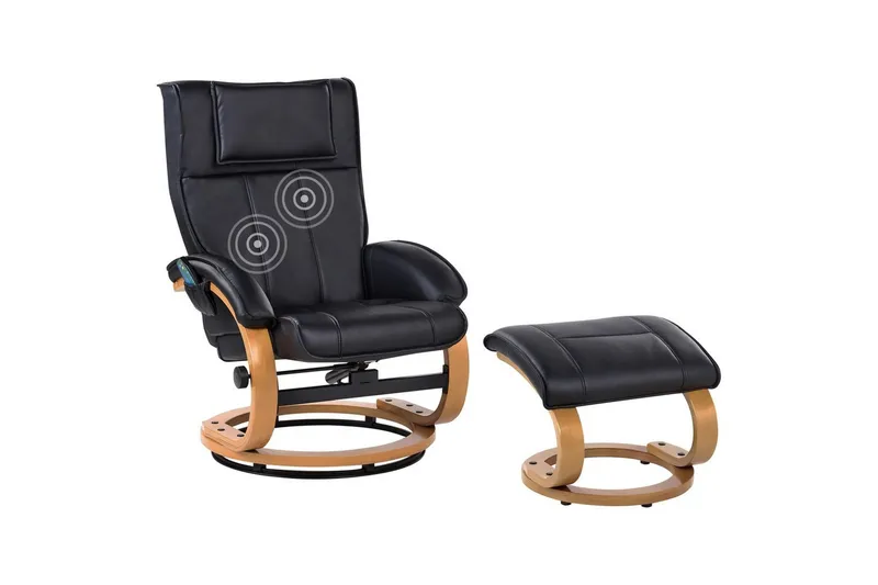 Massagestol Majestic, Sort, lyst træ