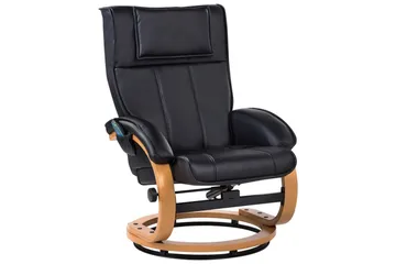 Massagestol Majestic - Sort, lyst træ - Møbler - Stole & lænestole - Lænestole - Læderstol