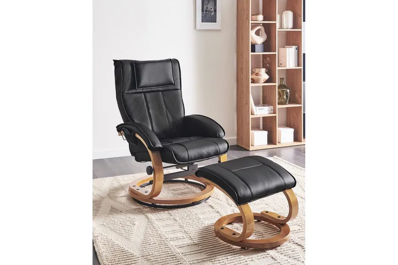 Massagestol Majestic - Sort, lyst træ - Møbler - Stole & lænestole - Lænestole - Massagestol