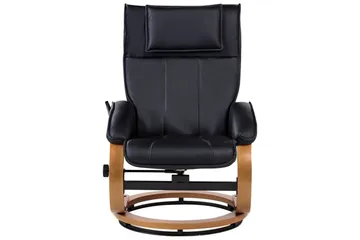 Massagestol Majestic - Sort, lyst træ - Møbler - Stole & lænestole - Lænestole - Læderstol