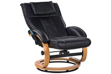 Massagestol Majestic - Sort, lyst træ - Møbler - Stole & lænestole - Lænestole - Læderstol