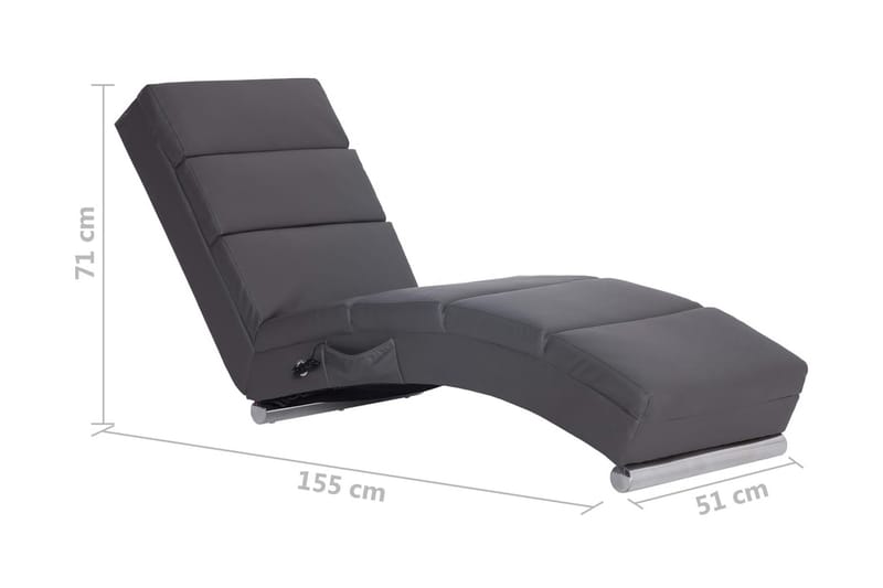 Massagechaiselong Kunstlæder Grå - Grå - Møbler - Stole & lænestole - Lænestole - Massagestol