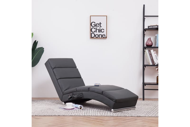 Massagechaiselong Kunstlæder Grå - Grå - Møbler - Stole & lænestole - Lænestole - Massagestol