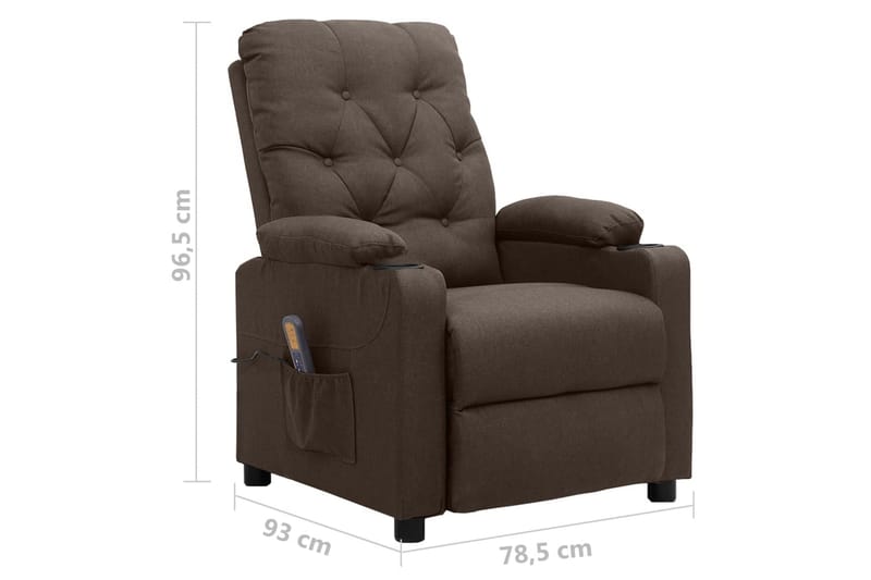 massagelænestol stof brun - Brun - Møbler - Stole & lænestole - Lænestole - Massagestol
