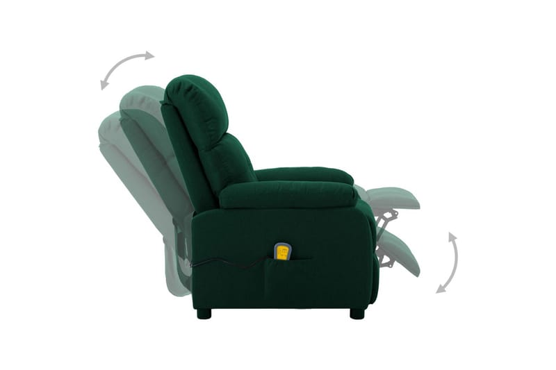 Massagelænestol Stof Mörkegrön - Møbler - Stole & lænestole - Lænestole - Massagestol