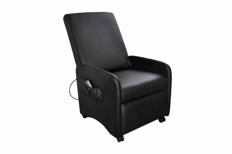 Massagestol Elektrisk Kunstlæder Justérbar Sort - Sort - Møbler - Stole & lænestole - Lænestole - Massagestol