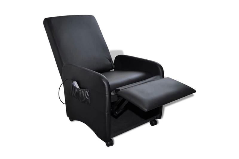 Massagestol Elektrisk Kunstlæder Justérbar Sort - Sort - Møbler - Stole & lænestole - Lænestole - Massagestol
