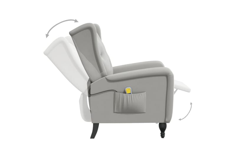 massagestol fløjl lysegrå - Grå - Møbler - Stole & lænestole - Lænestole - Massagestol