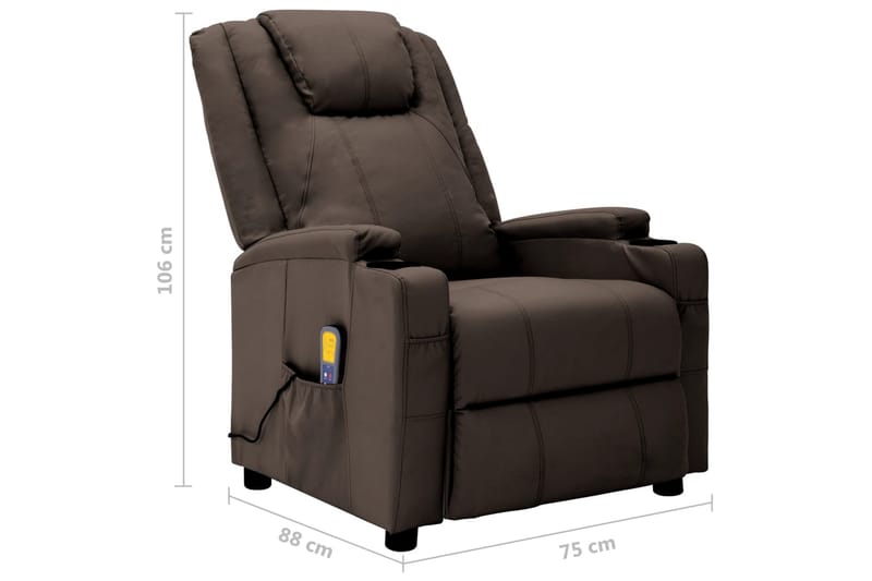 Massagestol kunstlæder brun - Brun - Møbler - Stole & lænestole - Lænestole - Massagestol