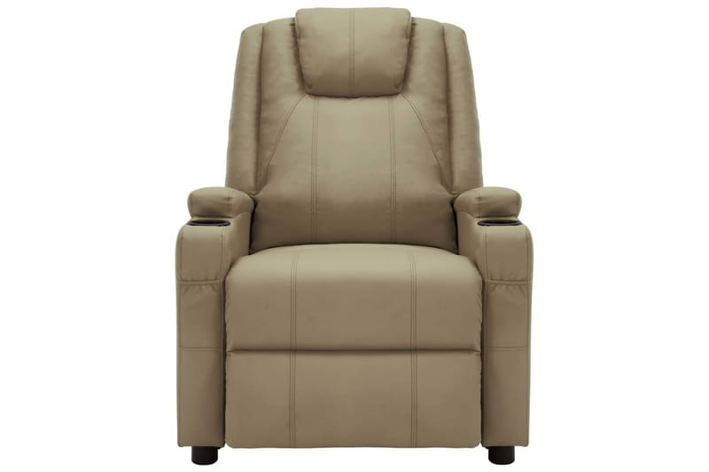 Massagestol kunstlæder cappuccinofarvet - Brun - Møbler - Stole & lænestole - Lænestole - Massagestol