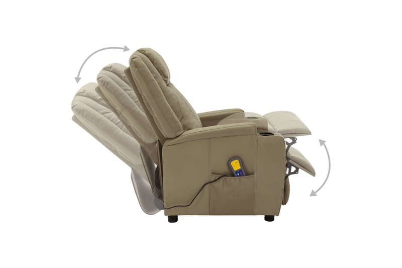 Massagestol kunstlæder cappuccinofarvet - Brun - Møbler - Stole & lænestole - Lænestole - Massagestol