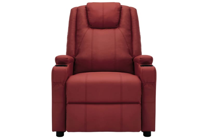 Massagestol kunstlæder vinrød - Rød - Møbler - Stole & lænestole - Lænestole - Massagestol