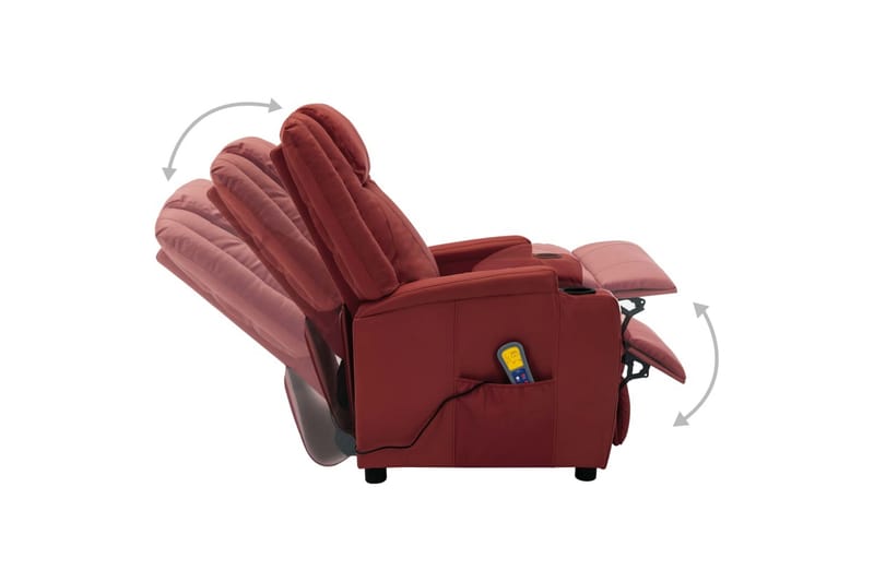Massagestol kunstlæder vinrød - Rød - Møbler - Stole & lænestole - Lænestole - Massagestol