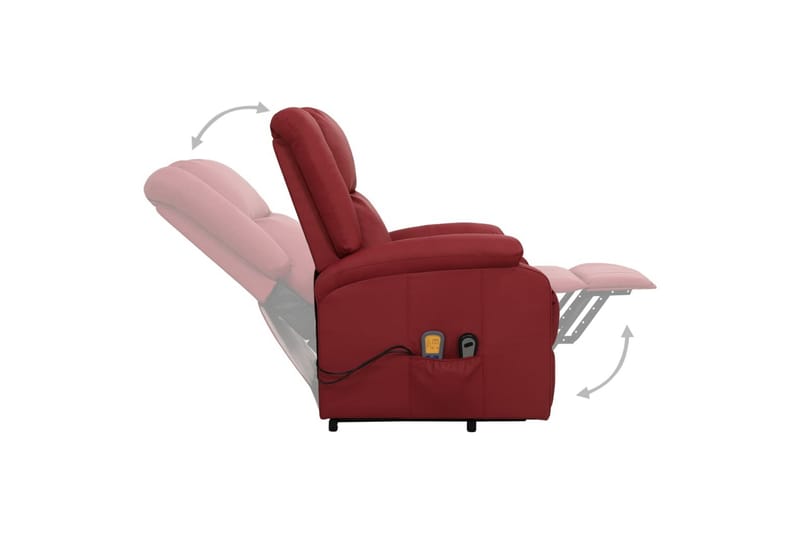 massagestol med løftefunktion kunstlæder vinrød - Rød - Møbler - Stole & lænestole - Lænestole - Massagestol