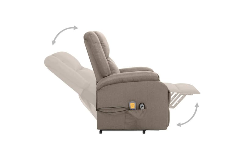 massagestol med løftefunktion stof gråbrun - Gråbrun - Møbler - Stole & lænestole - Lænestole - Massagestol