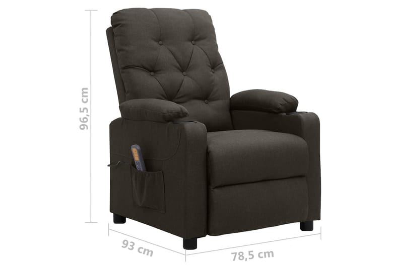 massagestol med løftefunktion stof gråbrun - Gråbrun - Møbler - Stole & lænestole - Lænestole - Massagestol