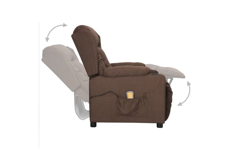 massagestol med løftefunktion stof gråbrun - Gråbrun - Møbler - Stole & lænestole - Lænestole - Massagestol