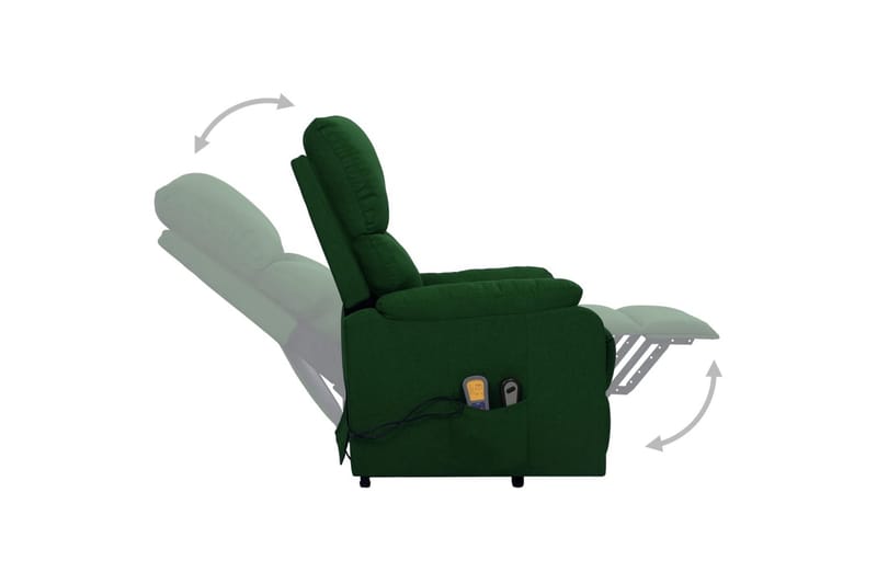 massagestol med løftefunktion stof mørkegrøn - Grøn - Møbler - Stole & lænestole - Lænestole - Massagestol