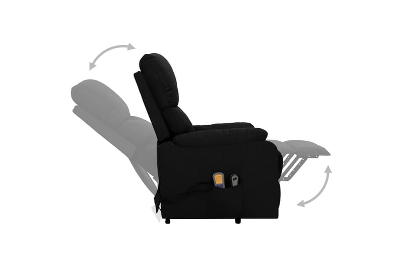 massagestol med løftefunktion stof sort - Sort - Møbler - Stole & lænestole - Lænestole - Massagestol