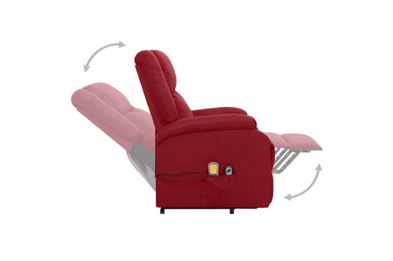 massagestol med løftefunktion stof vinrød - Rød - Møbler - Stole & lænestole - Lænestole - Massagestol