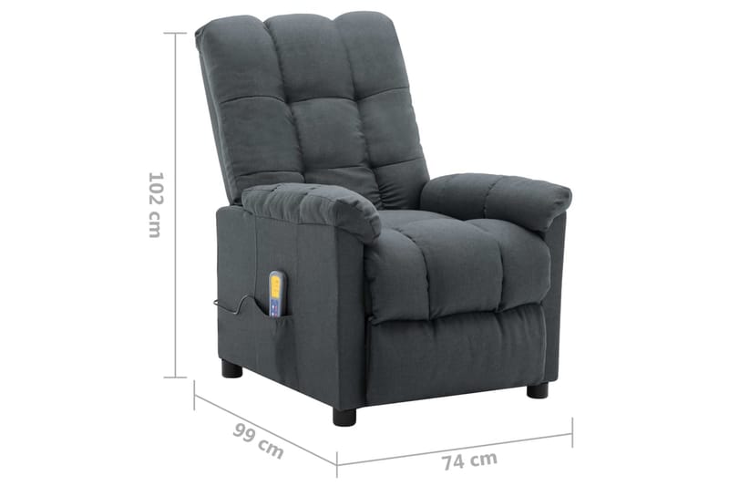 Massagestol Med Push Back-Funktion Stof Lysegrå - Møbler - Stole & lænestole - Lænestole - Massagestol