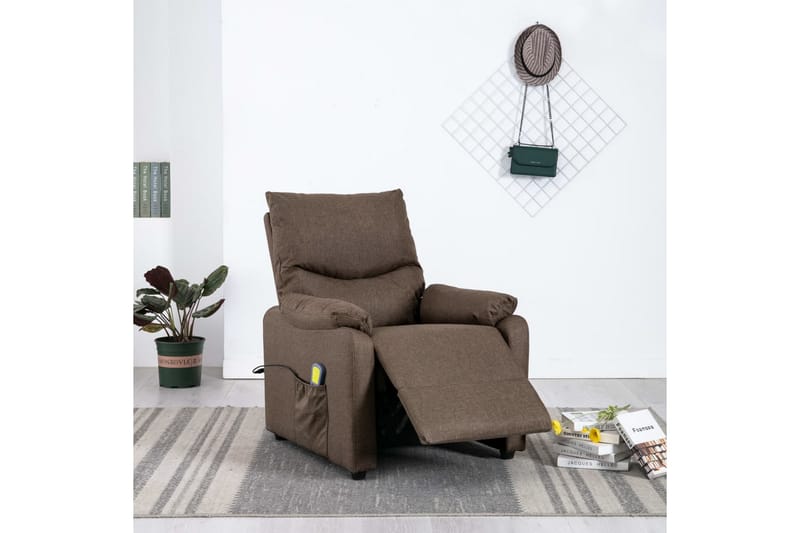 Massagestol stof brun - Brun - Møbler - Stole & lænestole - Lænestole - Massagestol